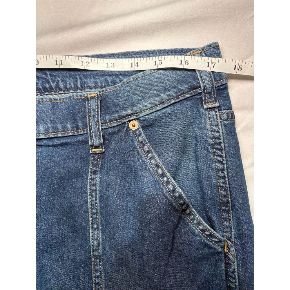 Gap 90s Loose Cargo Jeans Womens 32/14 Short Mid Rise Wide Leg Y2K Denim - Picture 10 of 14